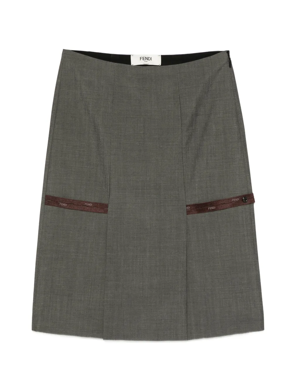 FENDI Straight midi-rok Grijs