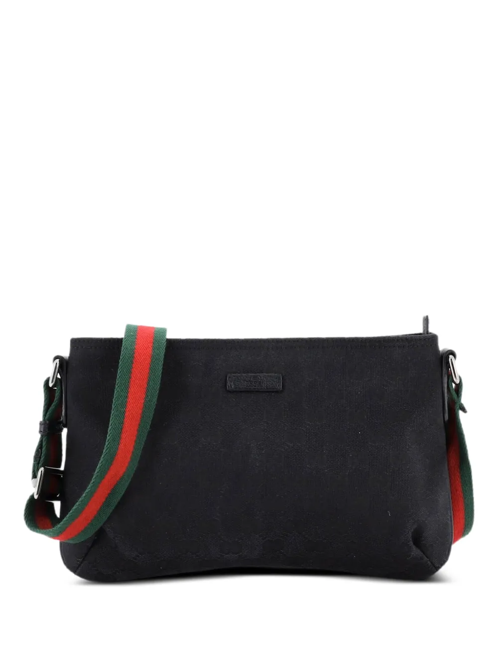 Gucci Pre-Owned Web Strap Messenger Bag GG Canvas Small crossbody bag - Nero