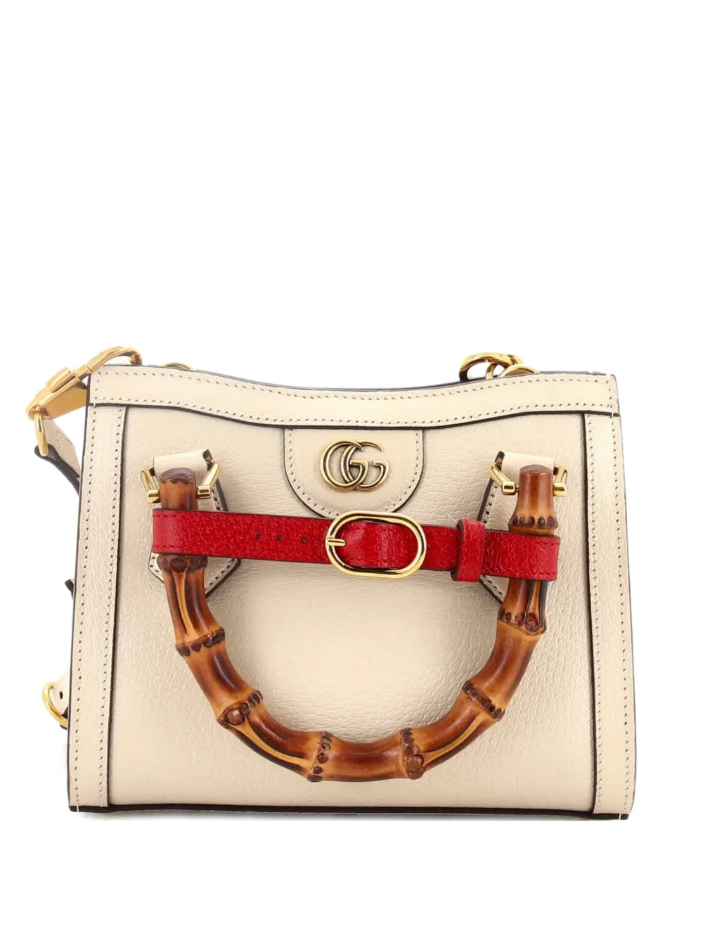 Gucci Pre-Owned Borsa a tracolla Diana NM Bamboo mini in pelle con manico - Bianco