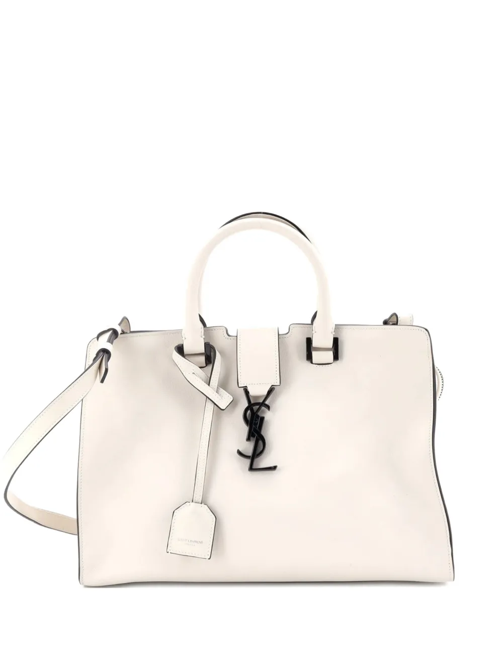 Saint Laurent Pre-Owned Monogram Cabas Leather Small satchel - Bianco