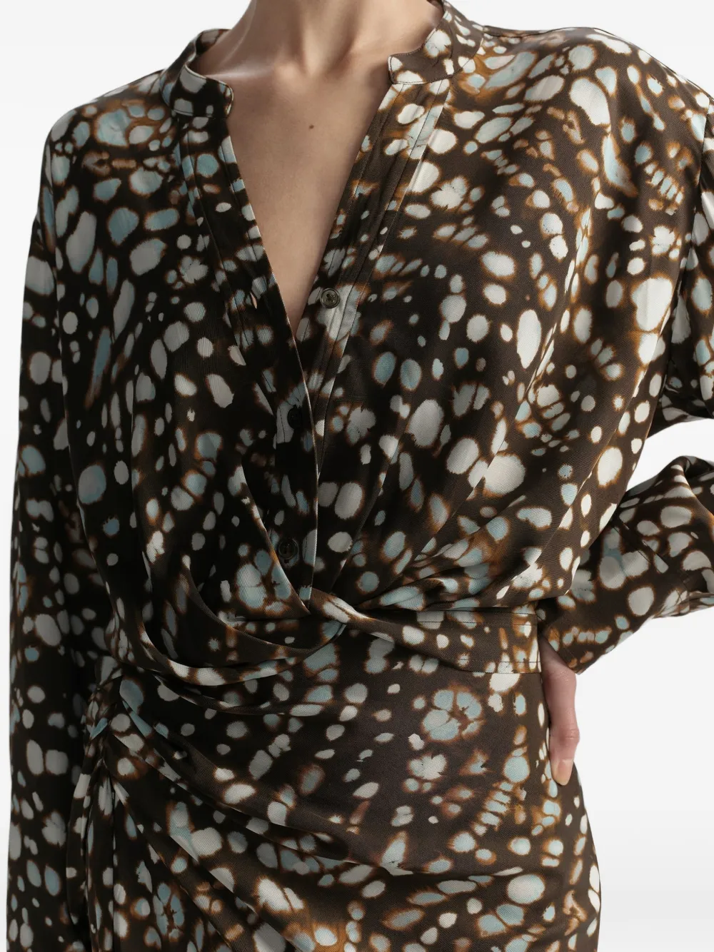  A.l.c. Long-sleeve V-neck Blouse - Brown 