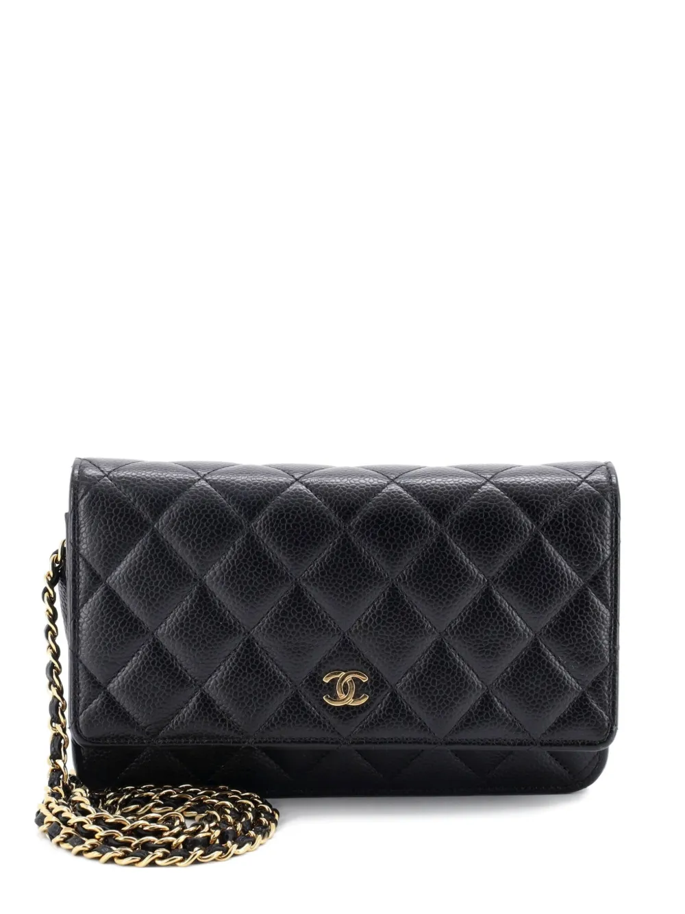 CHANEL Pre-Owned Wallet on Chain Quilted Caviar crossbody bag - Nero