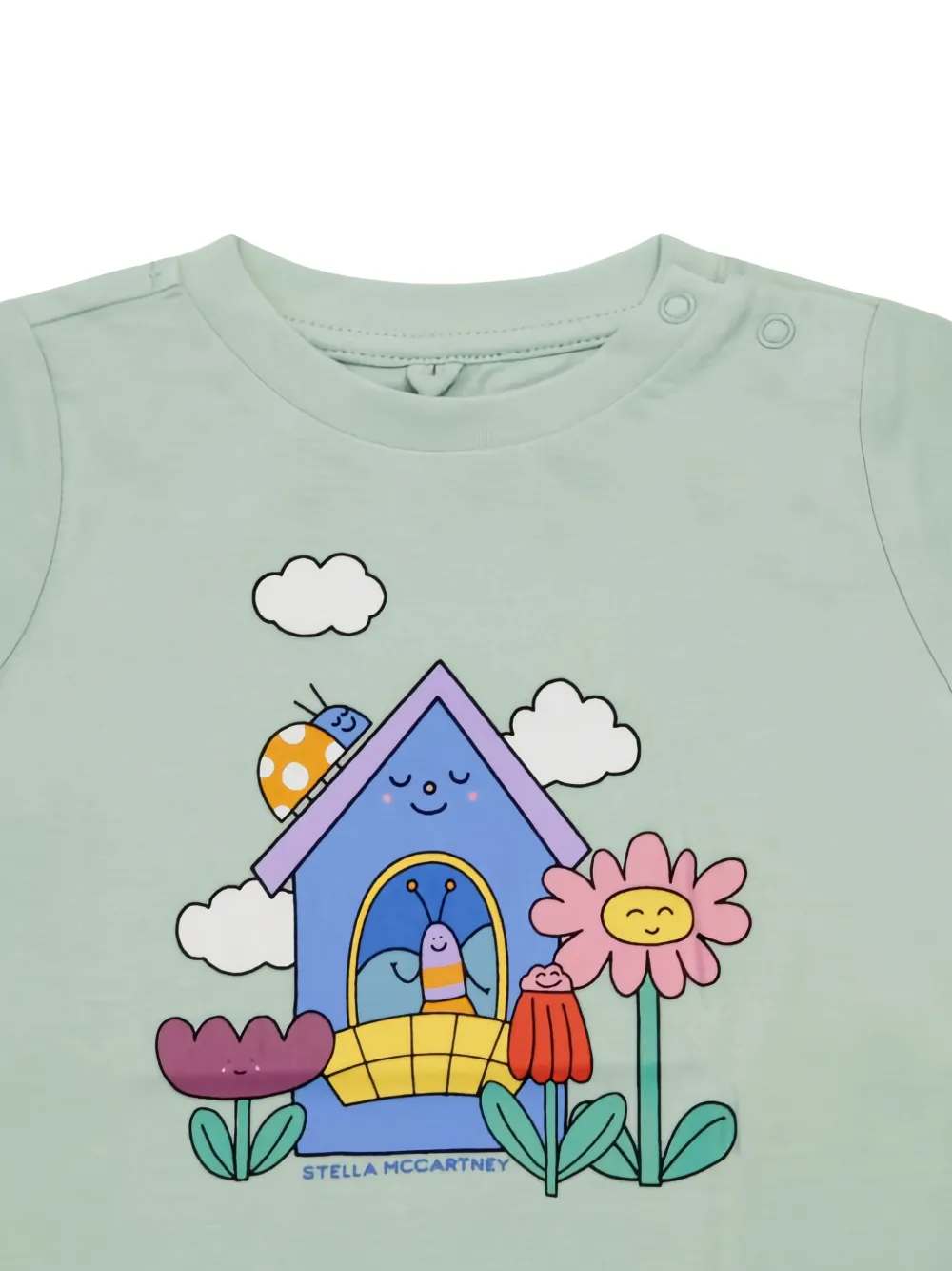 Stella McCartney Kids Bug Housegraphic T-shirt Groen