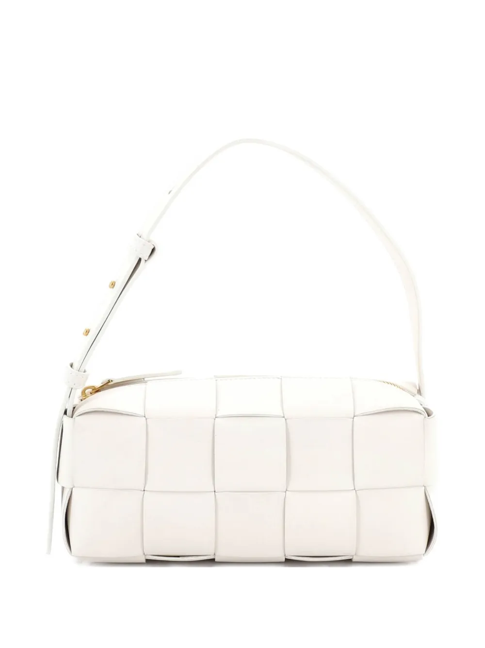 Bottega Veneta Pre-Owned Borsa a spalla Brick Cassette piccola in pelle con motivo Intrecciato Maxi - Bianco
