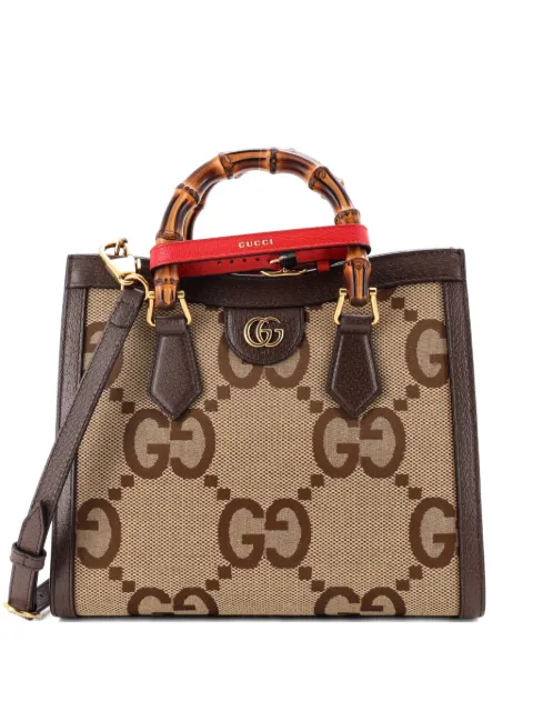 Gucci Pre-Owned Diana NM Bamboo Handle Jumbo GG Canvas Small tote bag