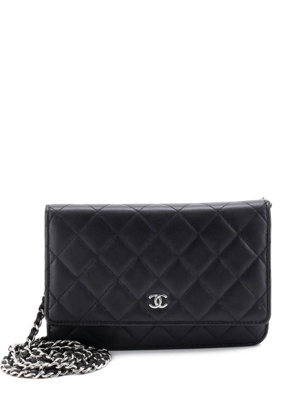 CHANEL Pre-Owned Wallet on Chain Quilted Lambskin crossbody bag - Nero