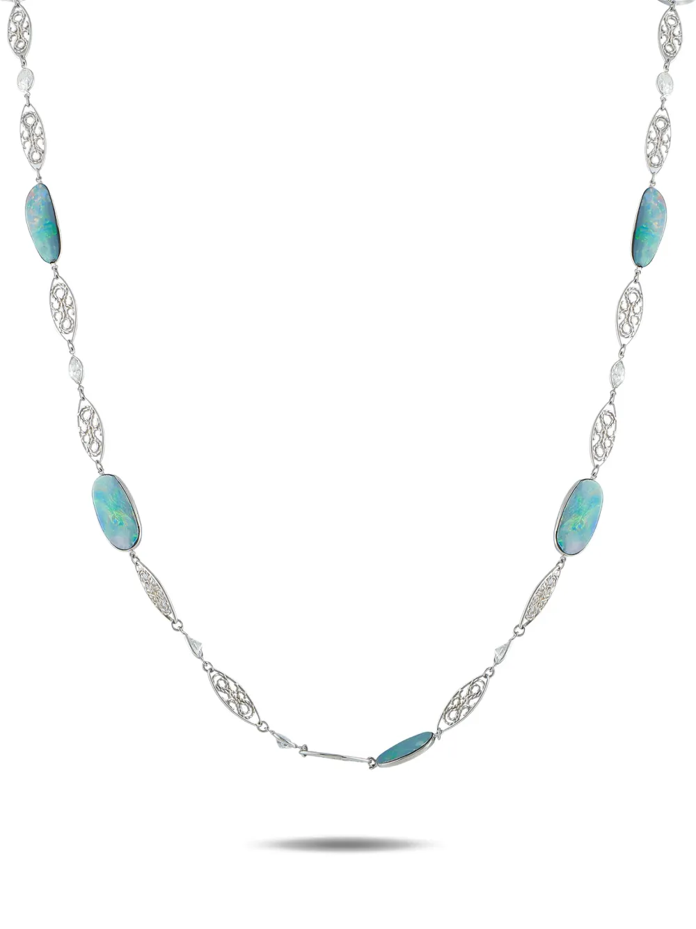 LB Exclusive diamond and opal necklace - Argento