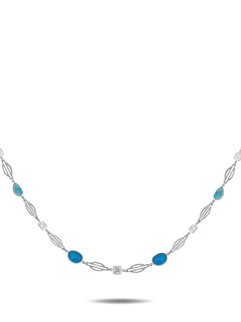 LB Exclusive diamond and opal necklace - Silber