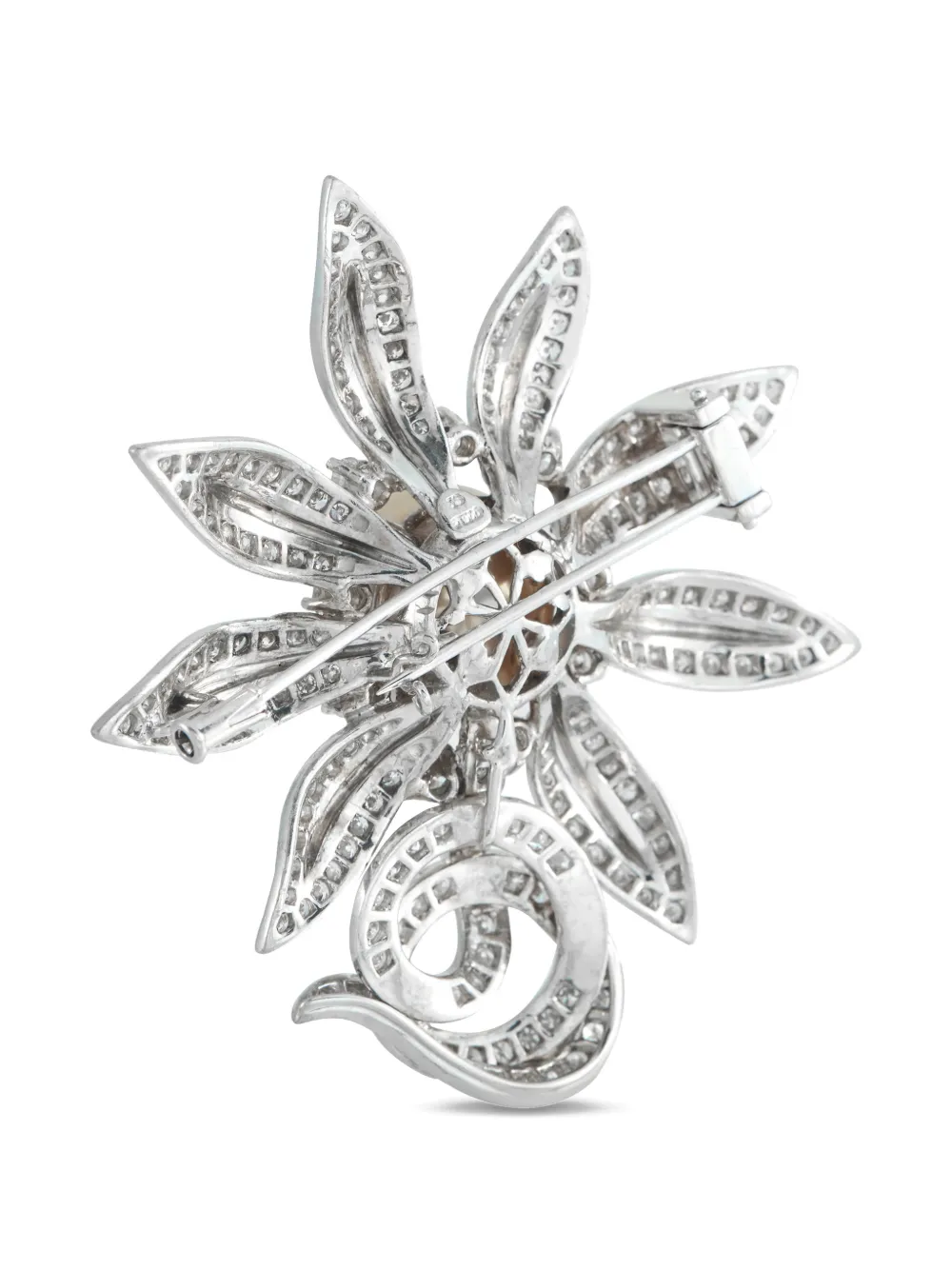 Diamond And Pearl Sunflower Brooch