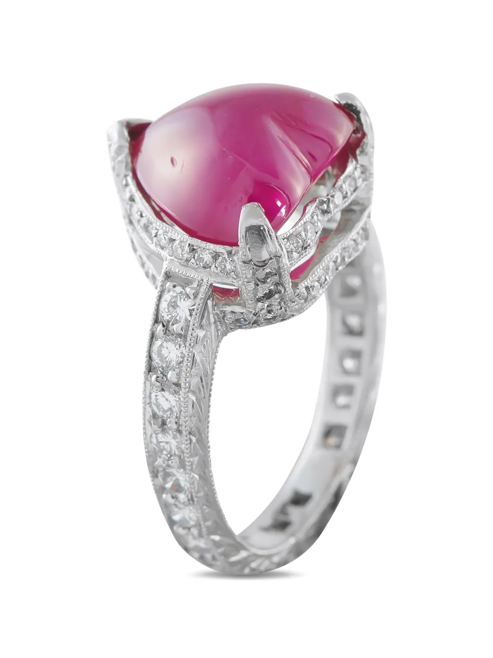LB Exclusive diamond and ruby heart ring - Argento