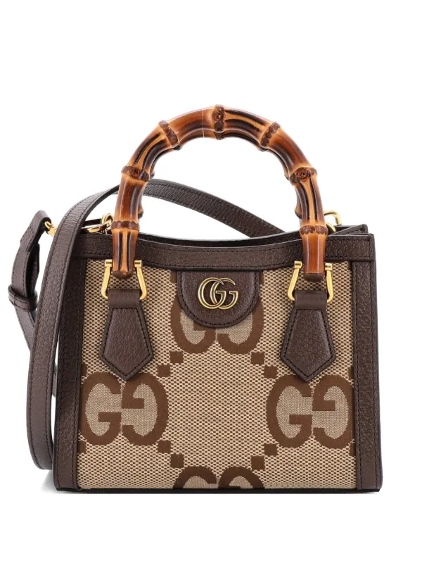 Gucci Pre-Owned ダイアナ NM バンブー ハンドル トート ジャンボ GG 