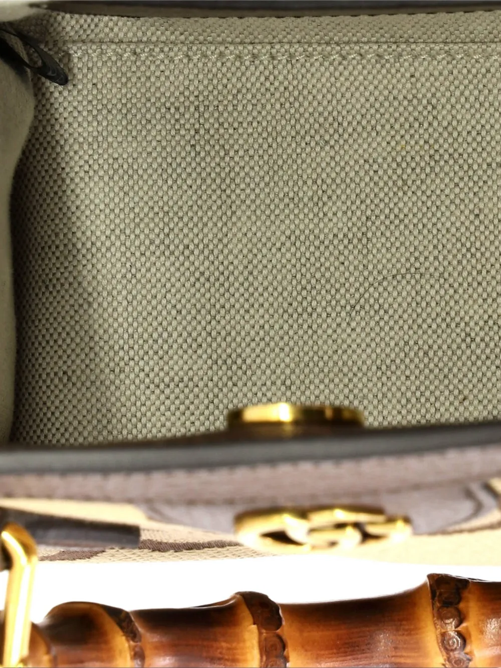 Diana Nm Bamboo Handle Tote Jumbo Gg Canvas Mini Shoulder Bag