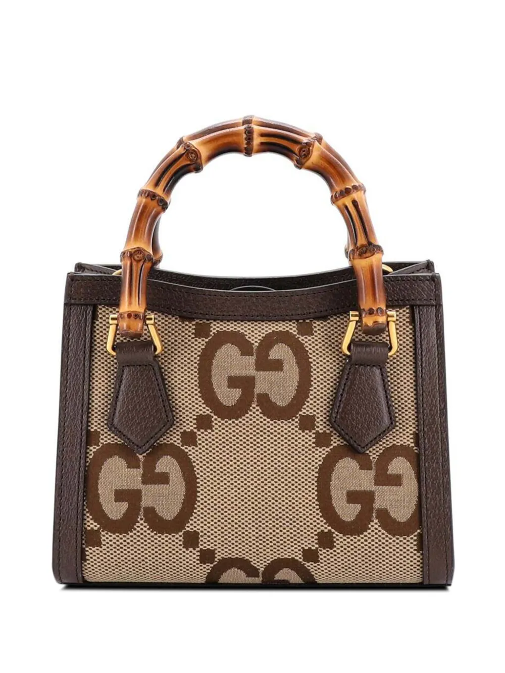 Diana Nm Bamboo Handle Tote Jumbo Gg Canvas Mini Shoulder Bag