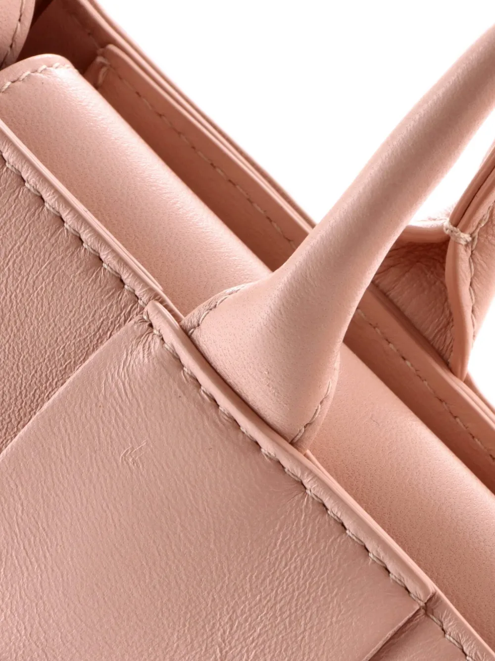 Arco Top Handle Shoulder Bag Maxi Intrecciato Leather East West Tote Bag