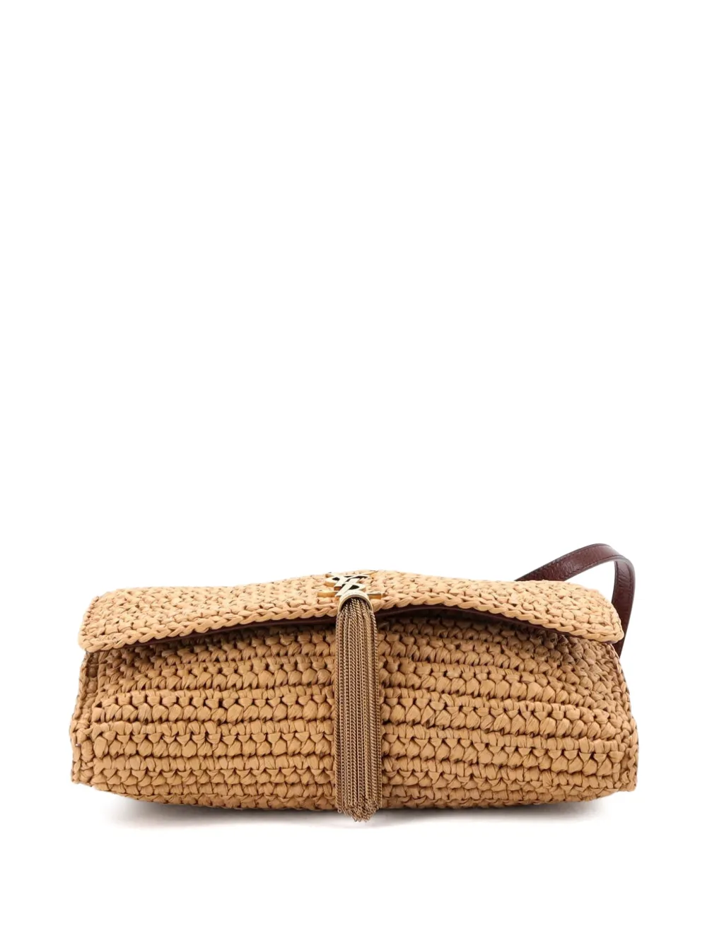 Kate 99 Tassel Flap Bag Woven Raffia Medium Shoulder Bag