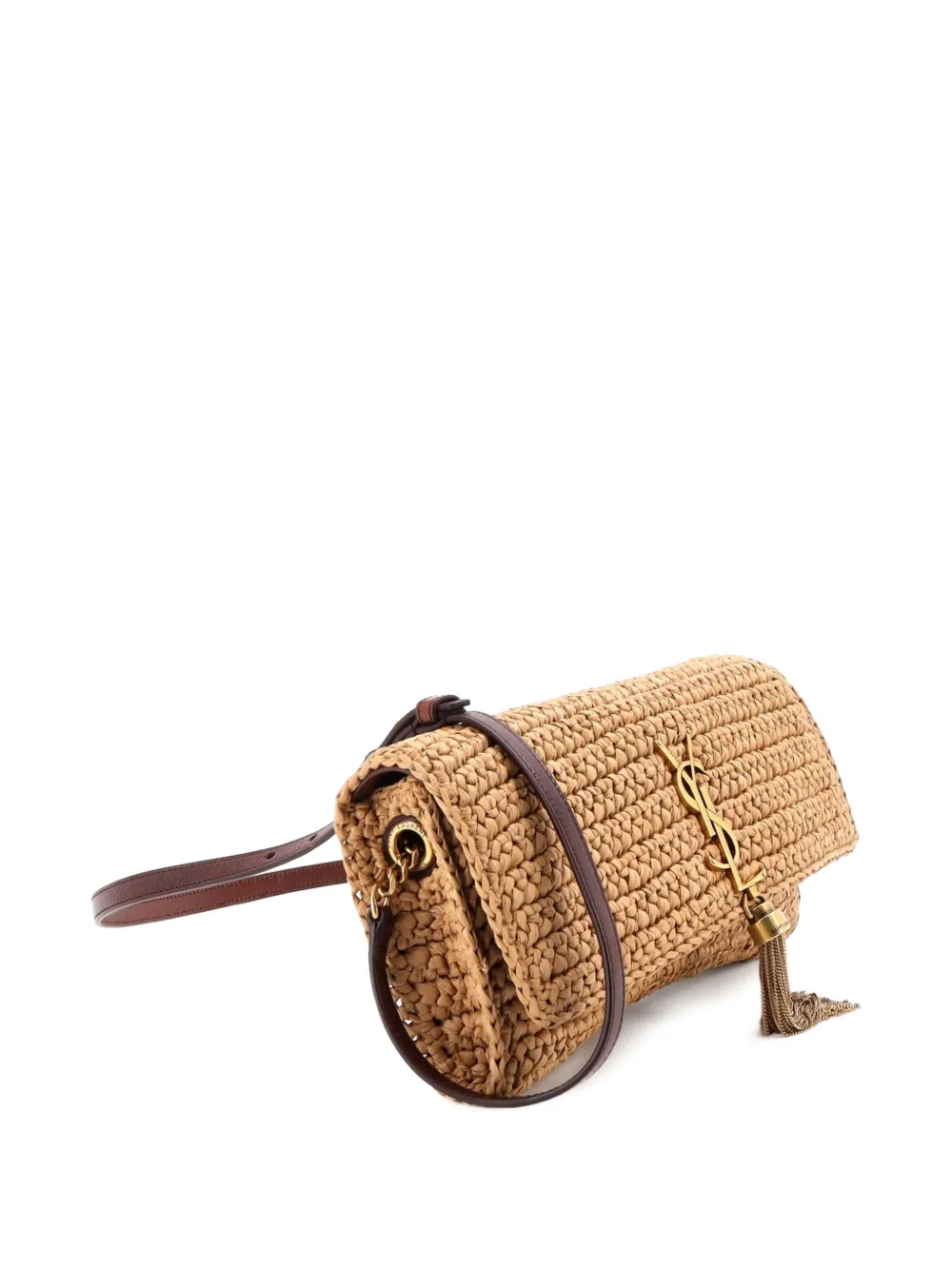 Kate 99 Tassel Flap Bag Woven Raffia Medium Shoulder Bag