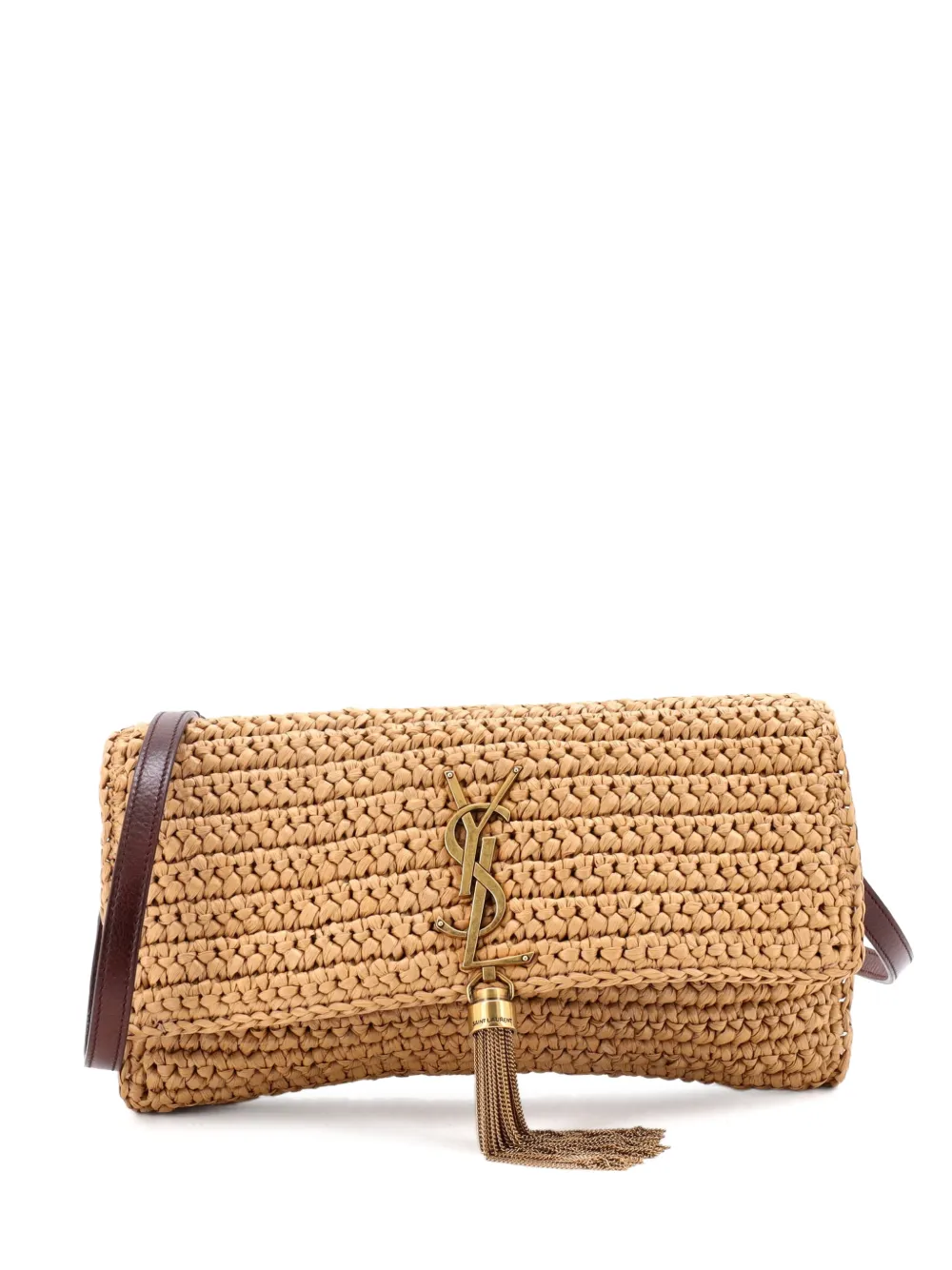 Saint Laurent Pre-Owned Kate 99 Tassel Flap Bag Woven Raffia Medium shoulder bag - Neutrals
