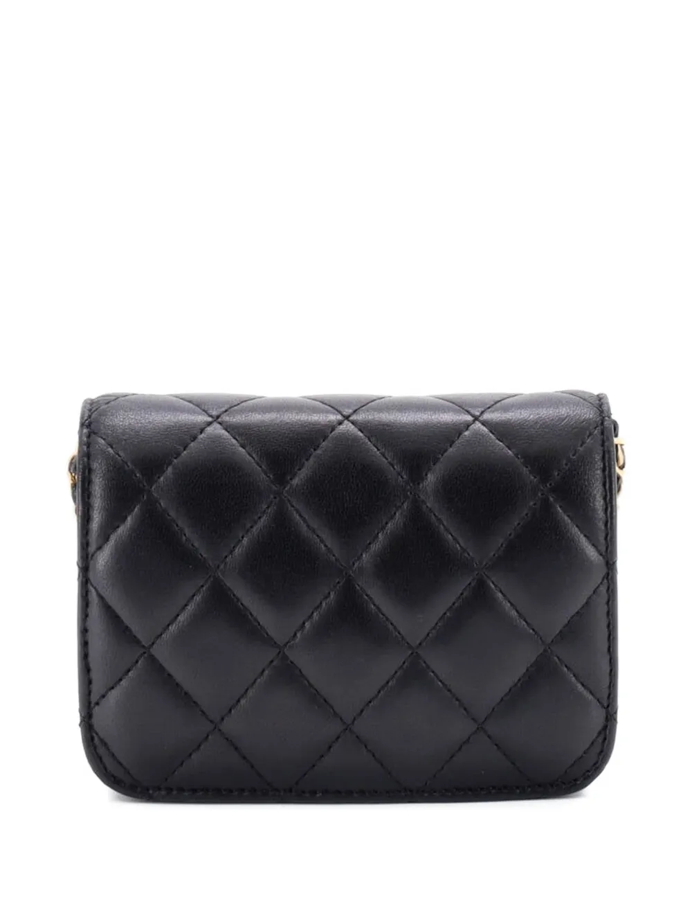 CHANEL Pre-Owned Pearl Crush Flap Clutch with Chain Quilted Lambskin Mini crossbody bag - Nero
