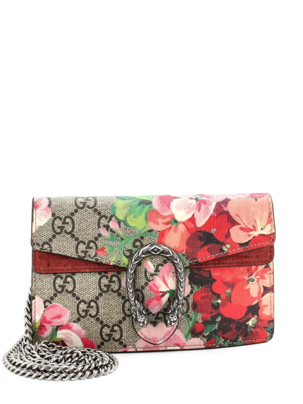 Gucci Pre-Owned Dionysus Bag Blooms Print GG Coated Canvas Super Mini crossbody bag - Brown