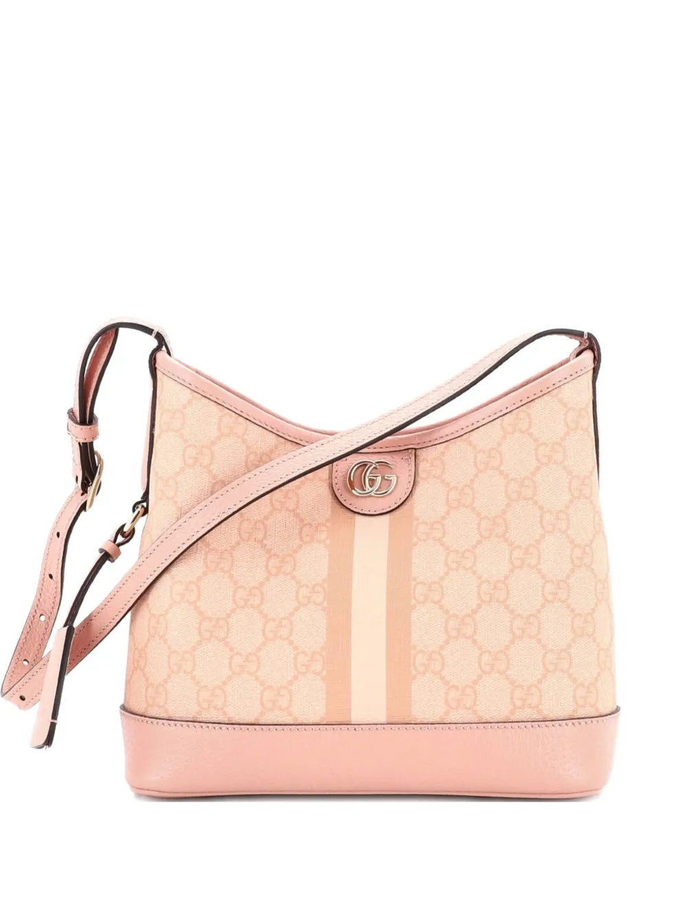 Gucci Pre-Owned Ophidia Open Bucket Bag GG Coated Canvas with Leather Small shoulder bag - Rosa