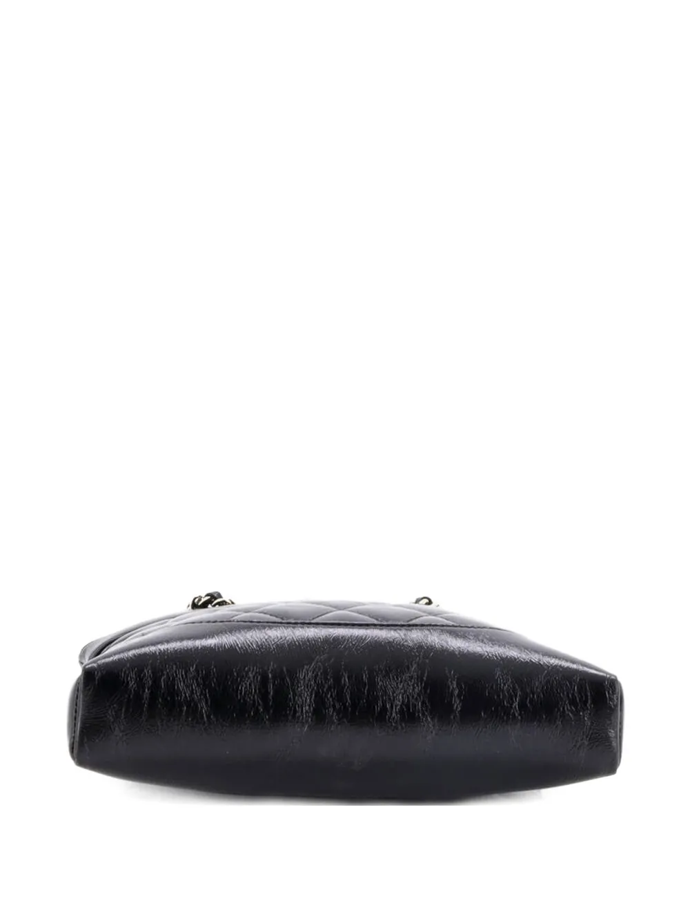 31 Shopping Bag Clutch With Chain Quilted Shiny Crumpled Calfskin Small Crossbody Bag