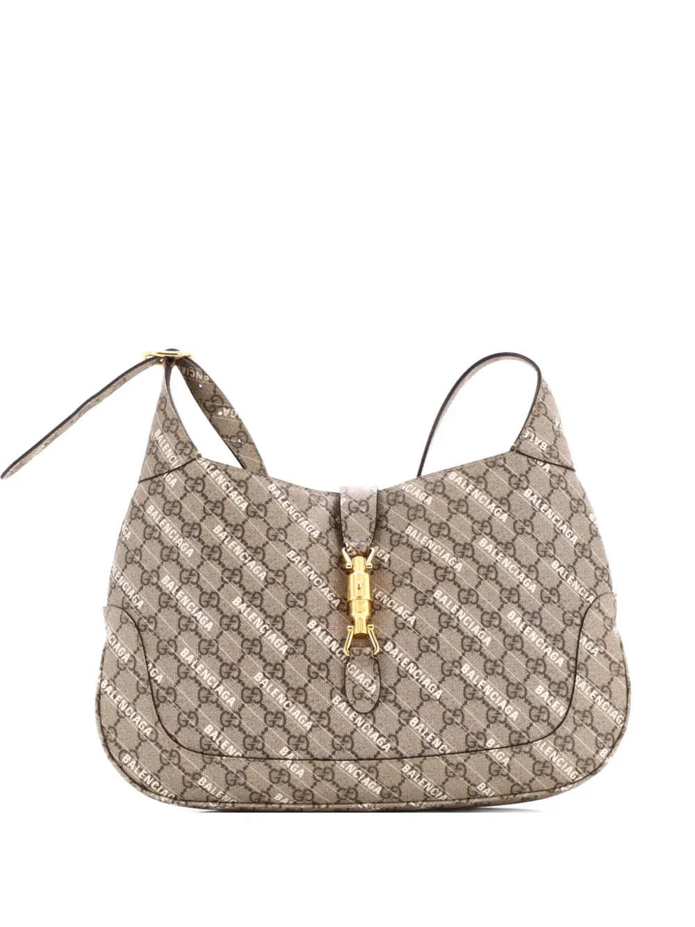 Gucci Pre-Owned x Balenciaga The Hacker Project Jackie 1961 GG Coated Canvas Medium hobo bag - Marrone