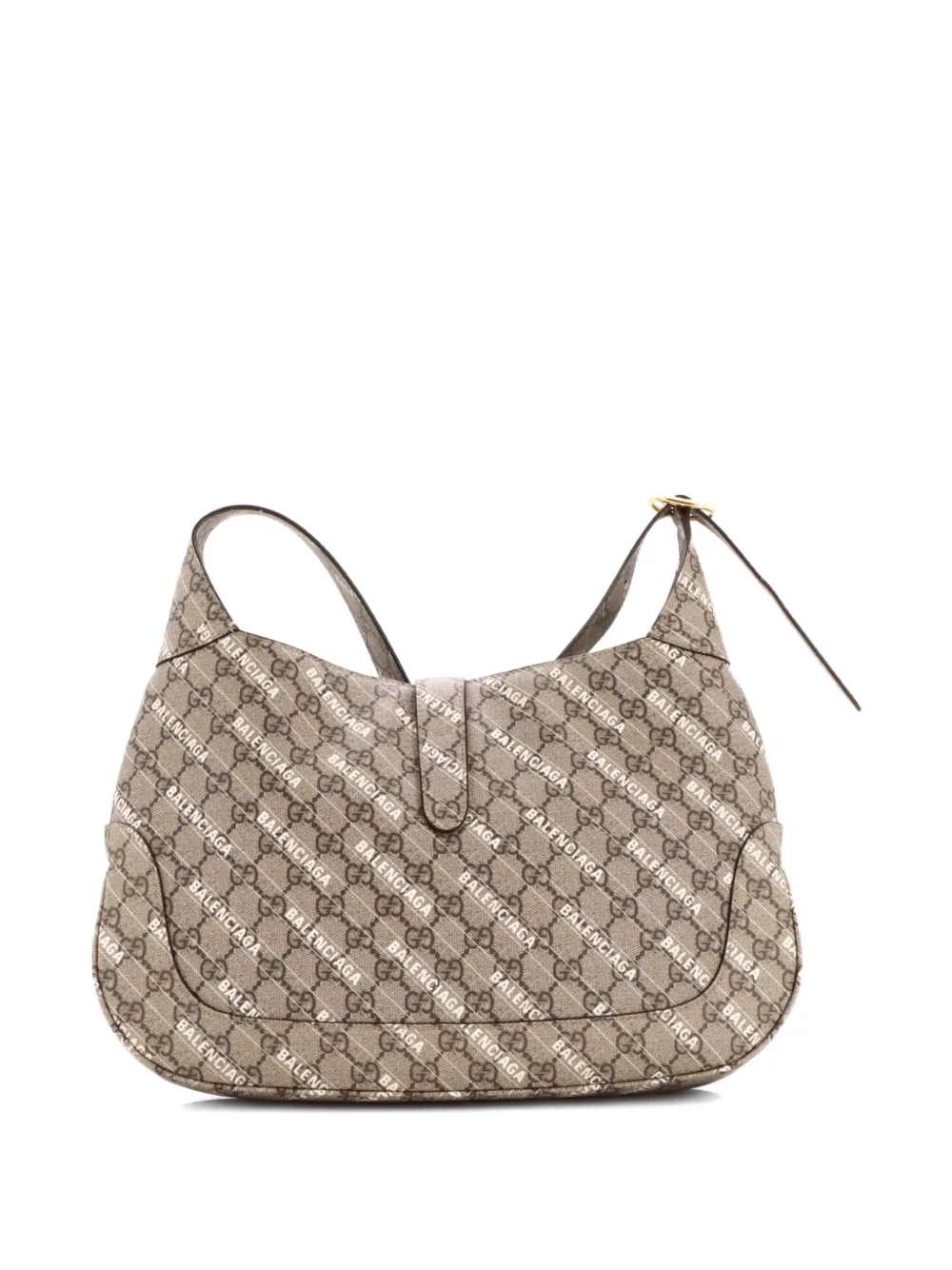 X Balenciaga The Hacker Project Jackie 1961 Gg Coated Canvas Medium Hobo Bag