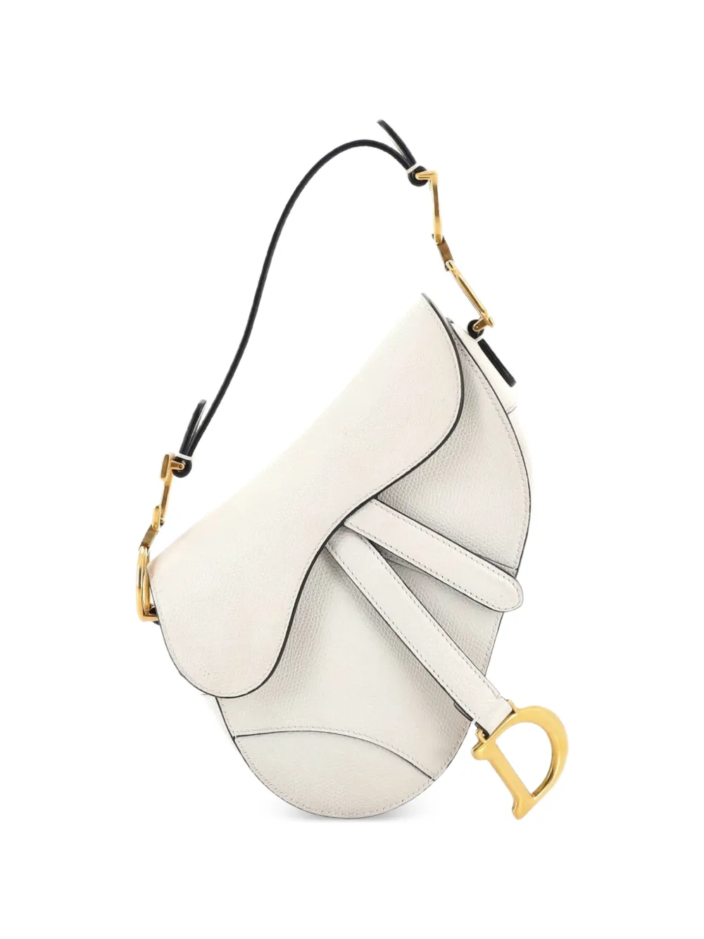 Christian Dior Pre-Owned Saddle Handbag Leather Mini shoulder bag - Bianco