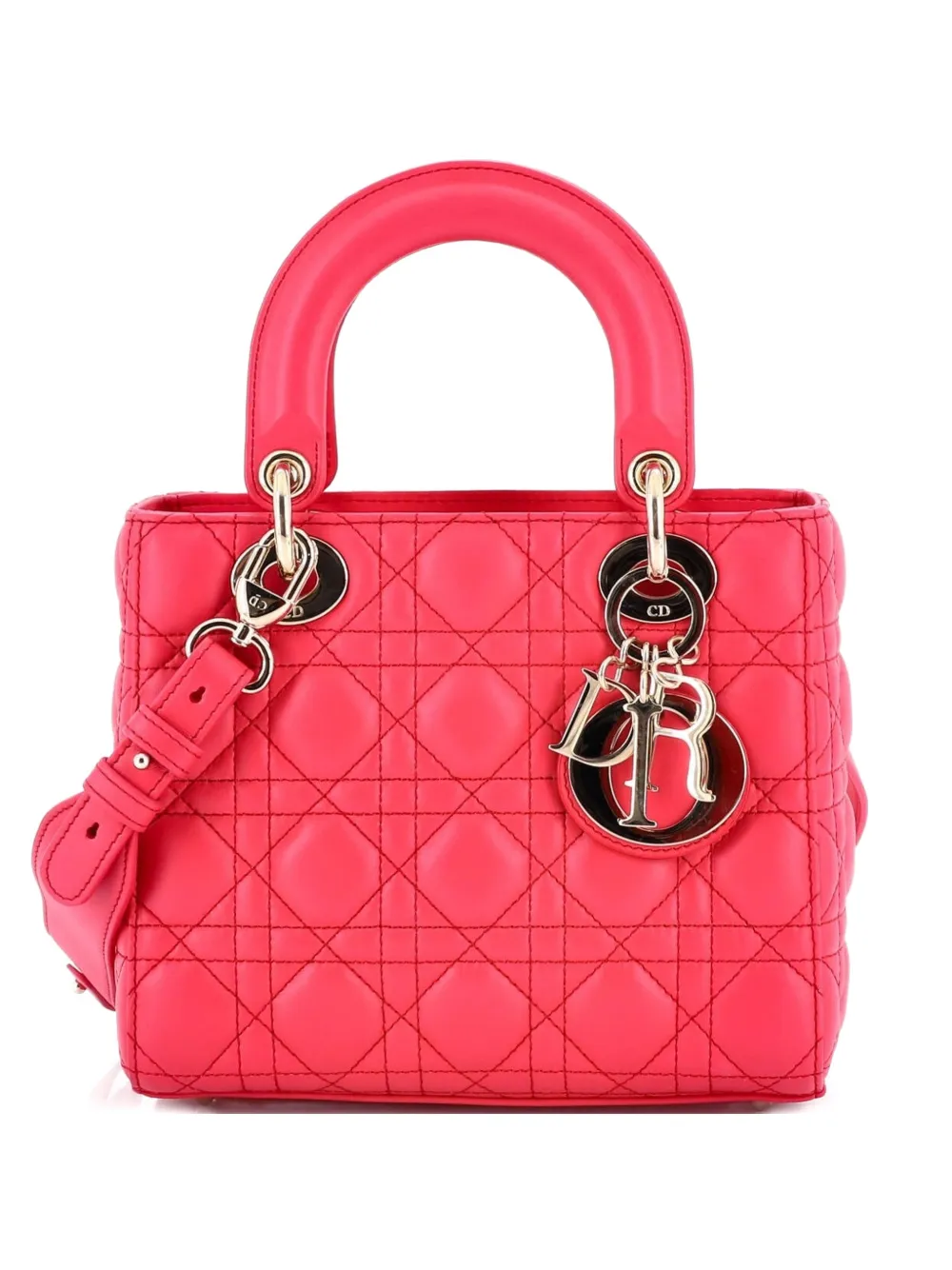 Christian Dior Pre-Owned My ABCDior Lady Dior Bag Cannage Quilt Lambskin crossbody bag - Rosa