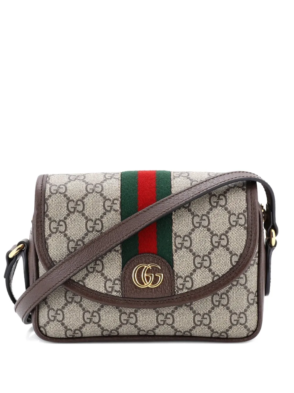Gucci Pre-Owned Ophidia Flap Shoulder Bag GG Coated Canvas Mini crossbody bag - Marrone
