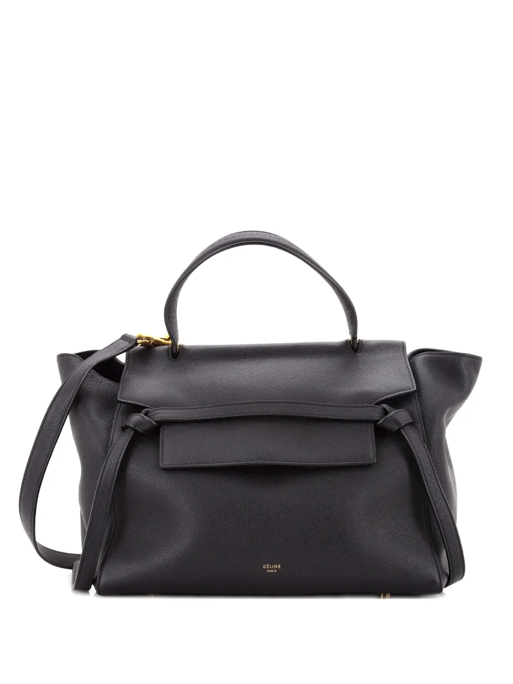 Celine Pre-Owned Belt Bag Textured Leather Medium satchel - Nero