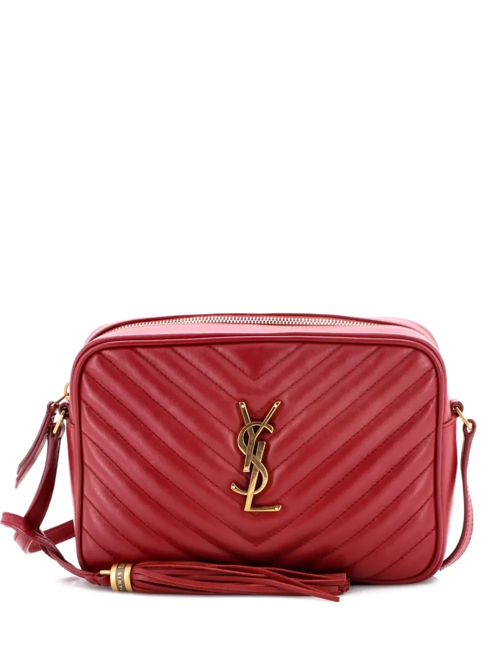 Saint Laurent Pre-Owned Lou Camera Bag Matelasse Chevron Leather Small crossbody bag - Rosso