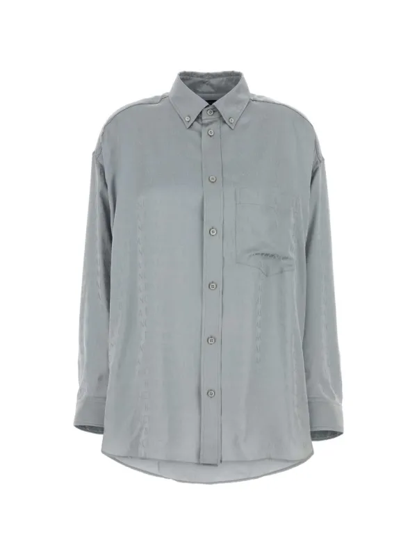 Balenciaga Logo-jacquard Shirt in Grey
