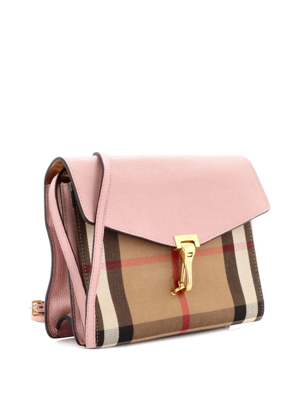  Burberry Pre-owned Bandolera Macken Pequeña De Lona House Check Y Piel Macken - Neutro 