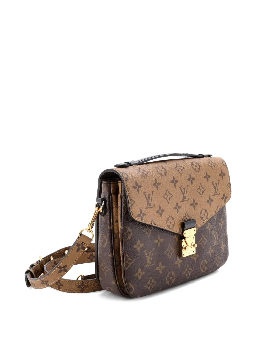 Louis Vuitton Pre-owned Pochette Metis Reverse Monogram Canvas Crossbody Bag in Brown, view 3