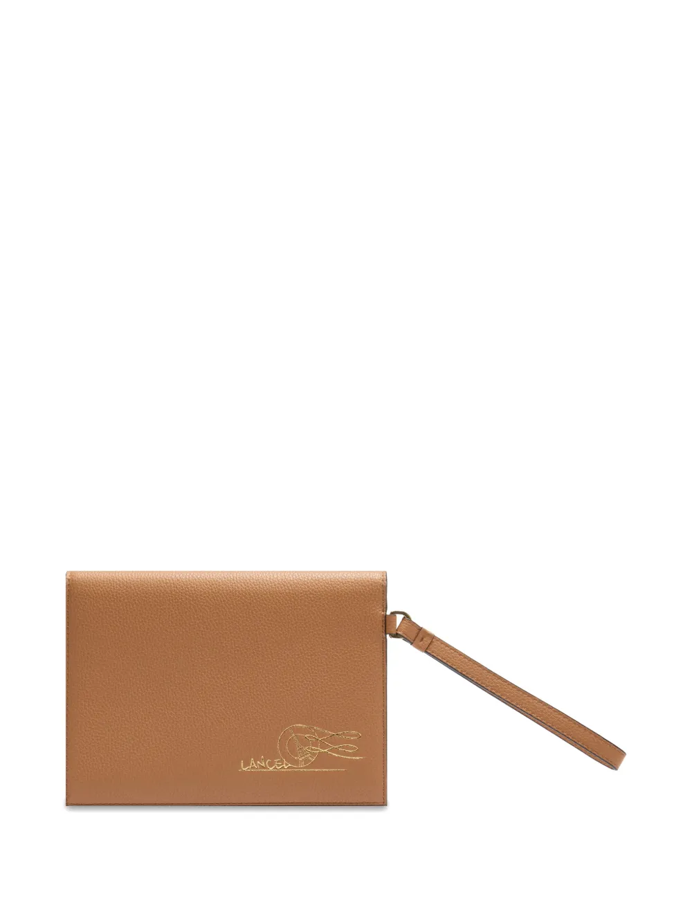  Lancel Flap Wristlet Clutch Bag - Brown 