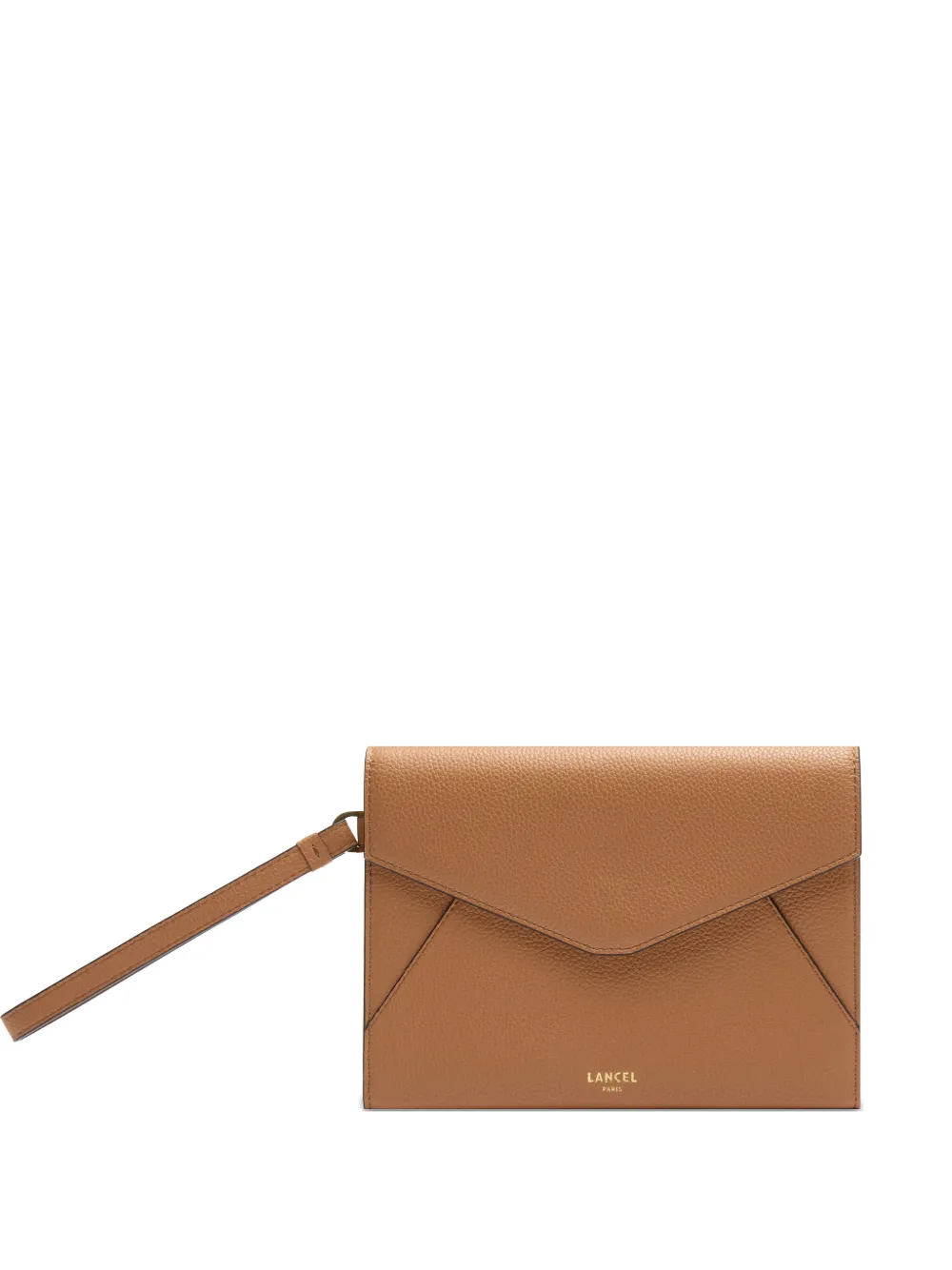Lancel flap wristlet clutch bag - Marrone