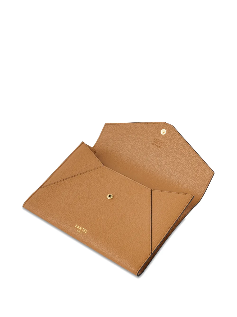 Lancel Flap clutch met polsband Bruin