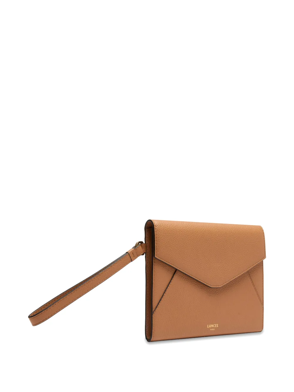  Lancel Flap Wristlet Clutch Bag - Brown 
