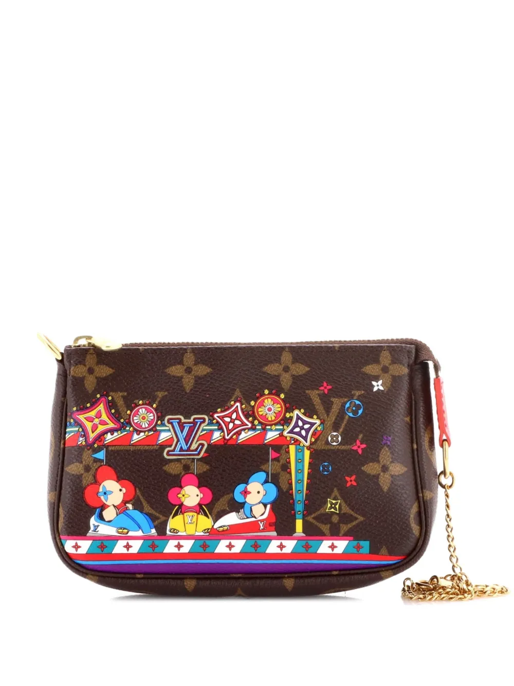 Louis Vuitton Pre-Owned Pochette Accessoires Limited Edition Vivienne Xmas Monogram Canvas Mini clutch bag - Marrone