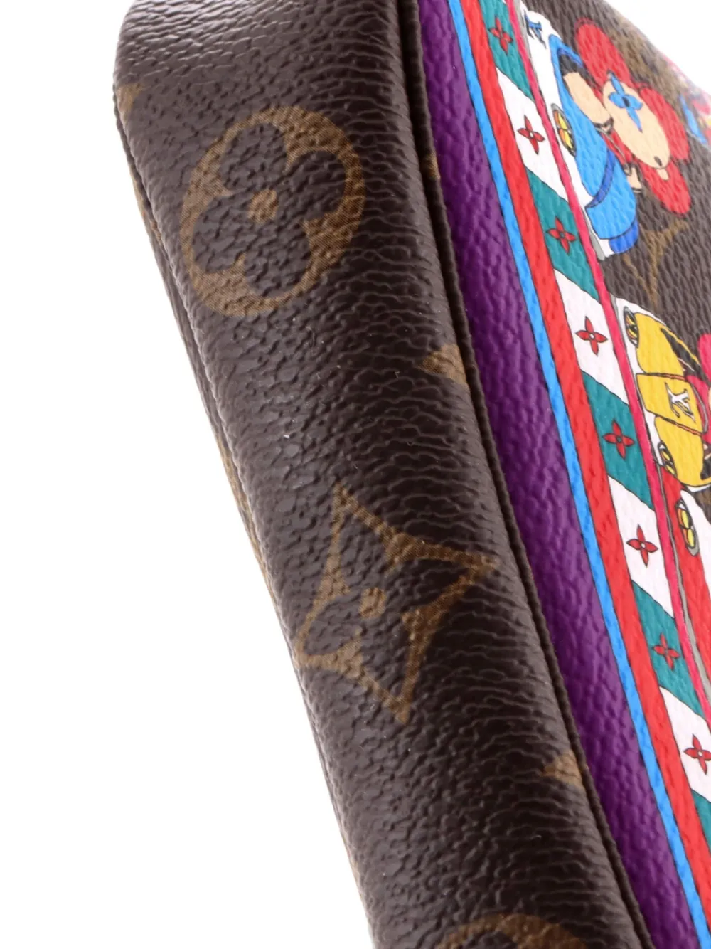 Pochette Accessoires Limited Edition Vivienne Xmas Monogram Canvas Mini Clutch Bag