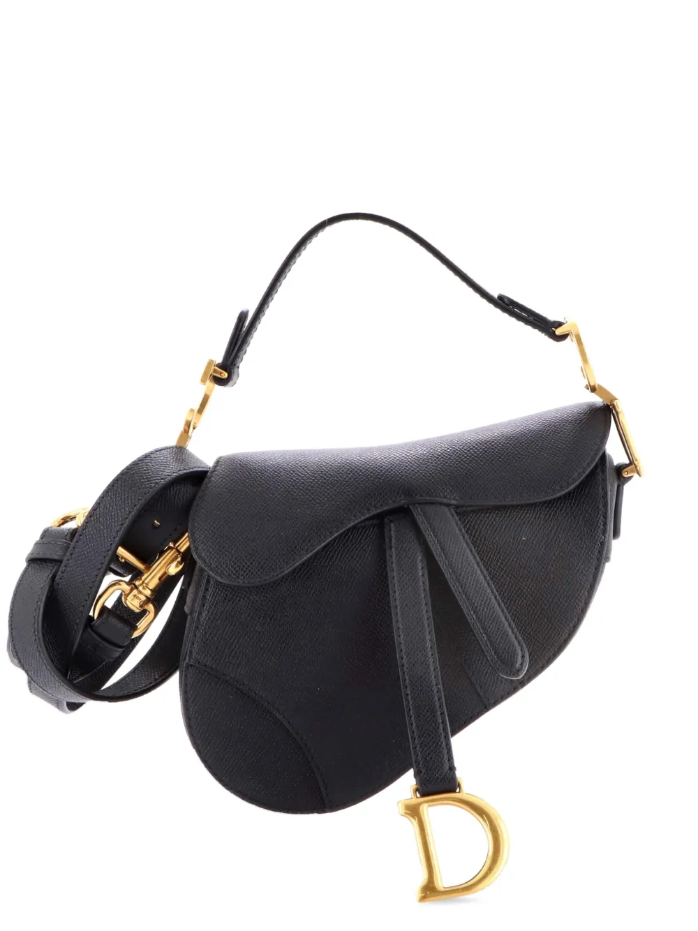 Christian Dior Pre-Owned Saddle Handbag with Strap Leather Mini shoulder bag - Nero