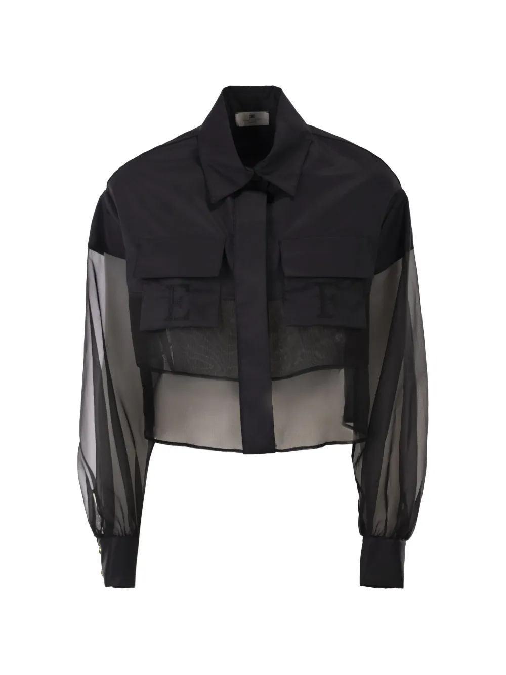 Elisabetta Franchi EF monogram-embroidery shirt - Nero