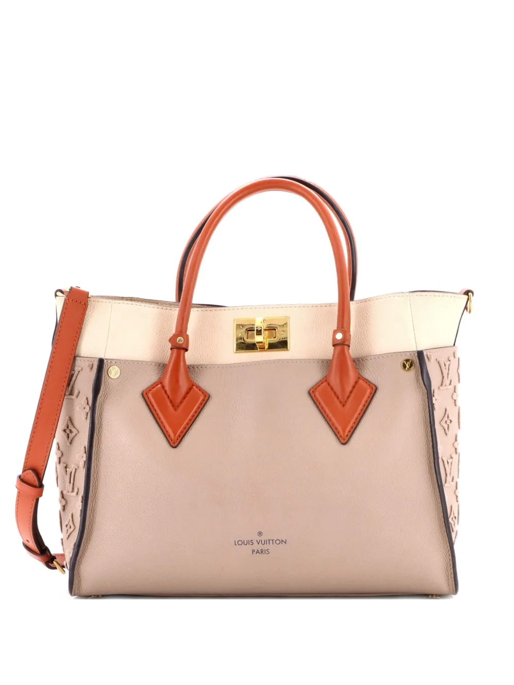 Louis Vuitton Pre-Owned On My Side Monogram Tuffetage Leather MM tote bag - Nude