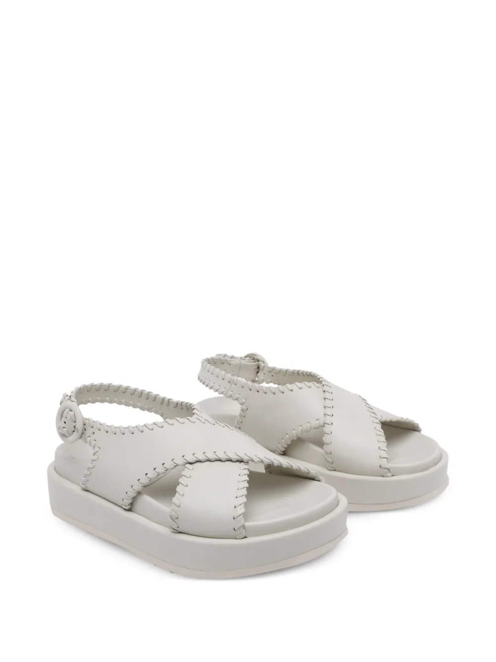  Paloma Barceló Buckle Leather Sandals - Neutrals 