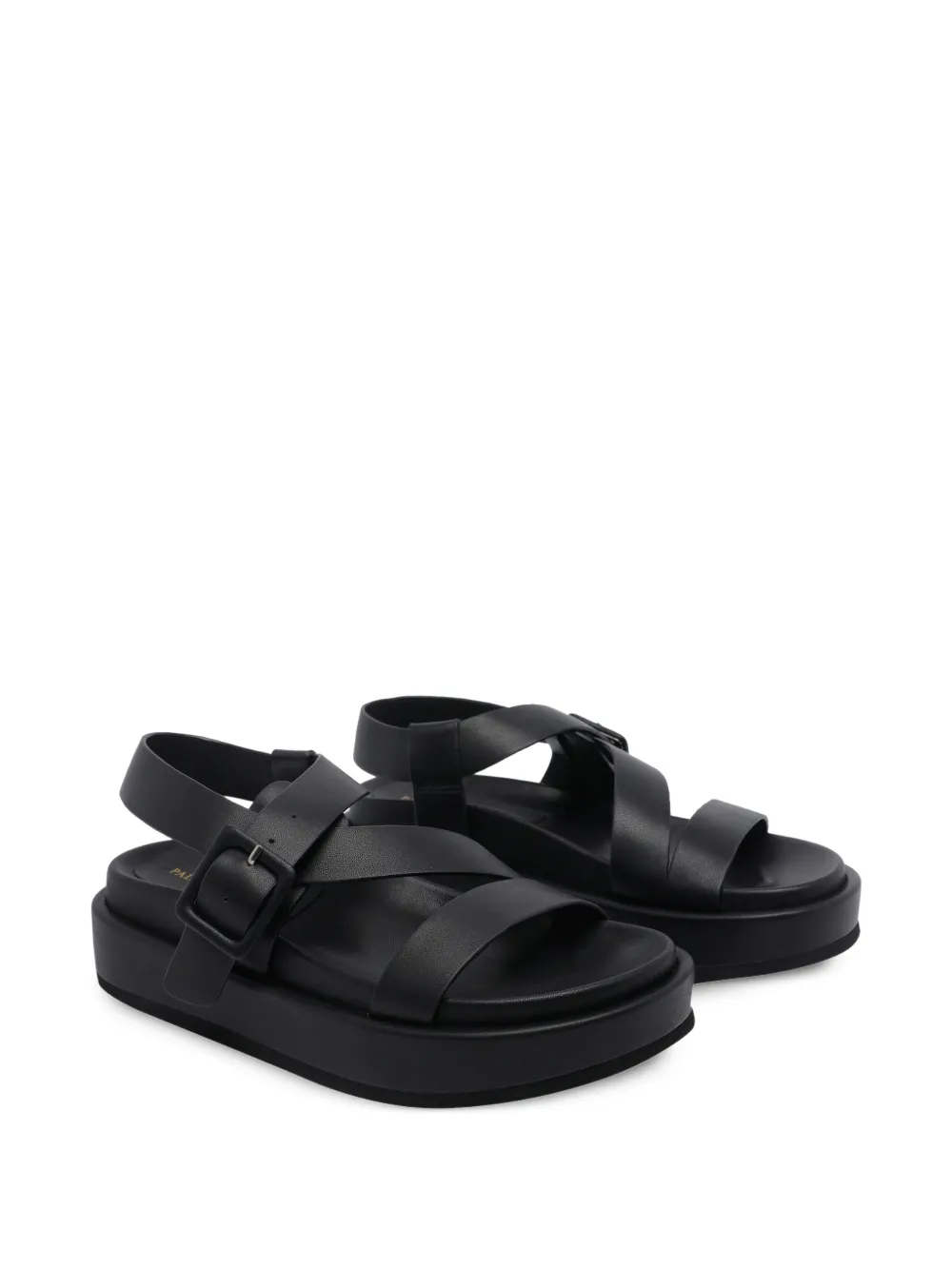  Paloma Barceló Buckle-strap Leather Sandals - Black 