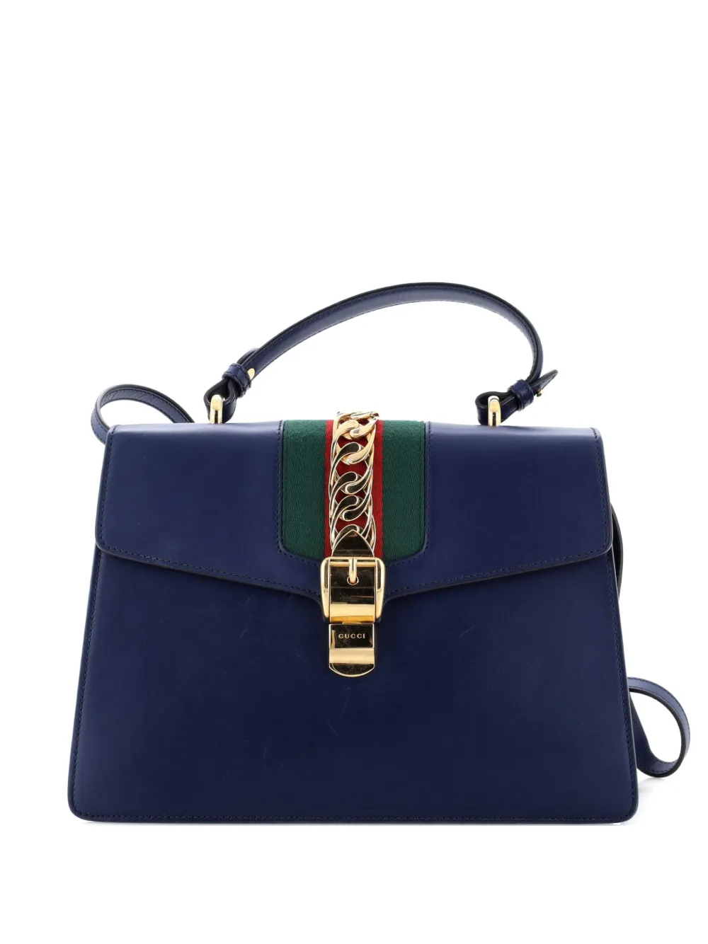 Gucci Pre-Owned Sylvie Top Handle Bag Leather Medium satchel - Blu