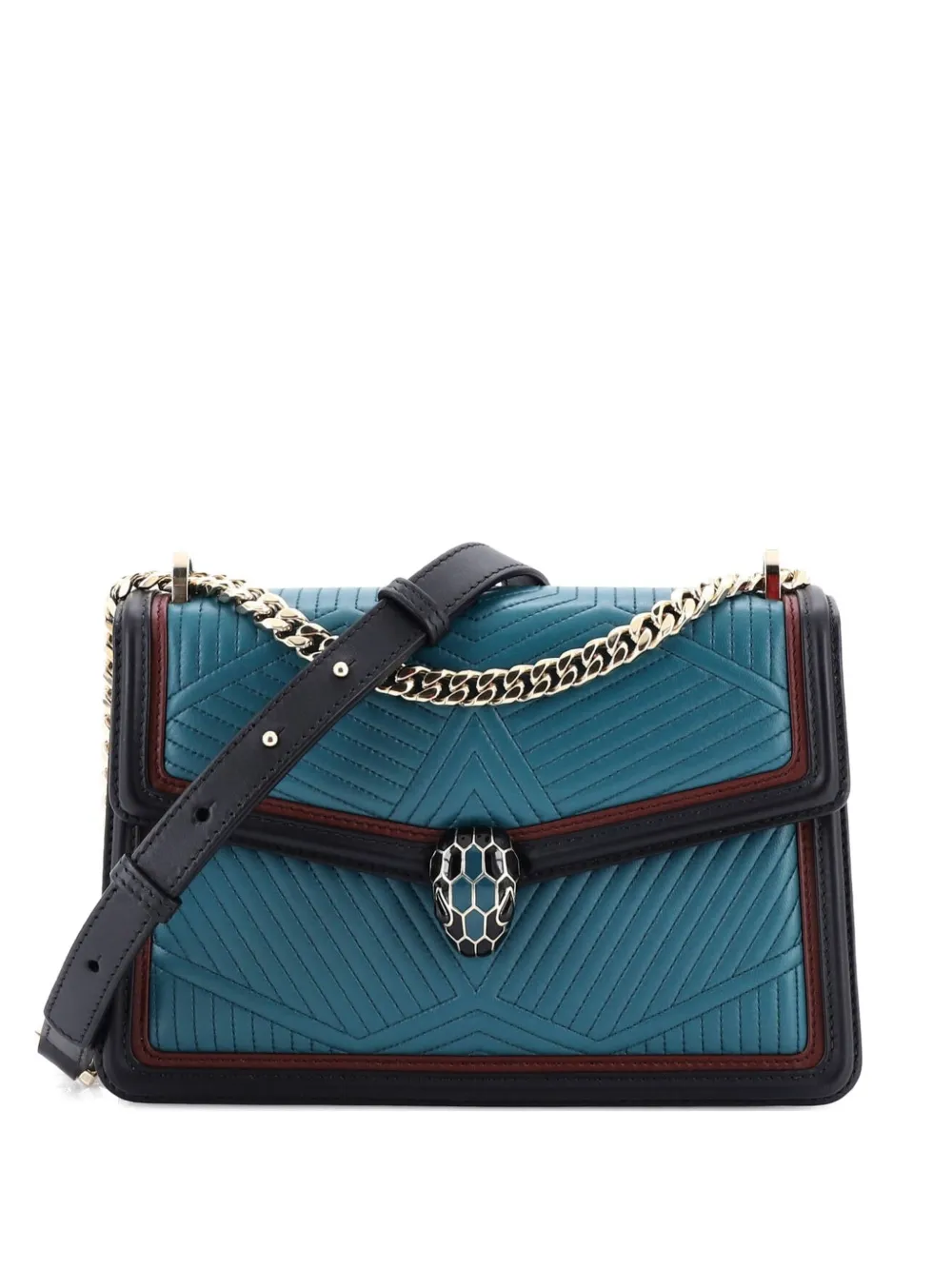 Bvlgari Pre-Owned Serpenti Forever Shoulder Bag Quilted Leather Small crossbody bag - Verde