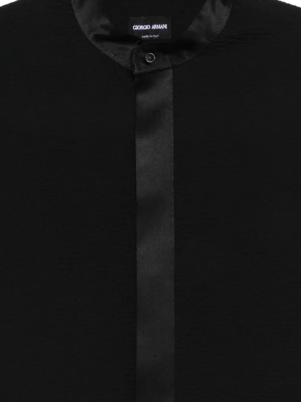 Giorgio Armani バンドカラー シャツ | ブラック | FARFETCH JP