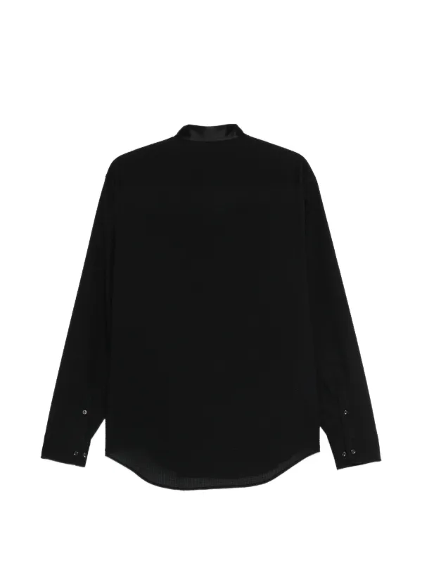 Giorgio Armani バンドカラー シャツ | ブラック | FARFETCH JP